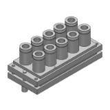 KDM-X1053 - Rectangular Multi-connector with ø10, ø12 One-touch Fittings