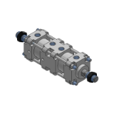 CA2K/CDA2K-XC10 - Mehrstellungszylinder/Mit durchgehender Kolbenstange/verdrehgesichert