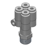KGUD (Conector cuádruple tubo) - Conexión instantánea de acero inoxidable / Conector cuádruple tubo