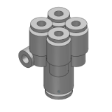KGUD (Y tubo cuádruple-tubo) - Conexiones instantáneas en acero inoxidable / Y tubo cuádruple-tubo